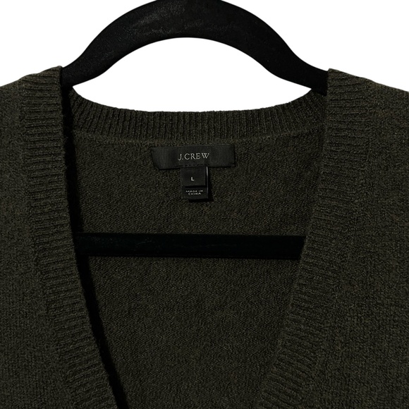 J Crew Alpaca Merino Blend Sweater Womens Size L Dark Olive - Picture 3 of 5